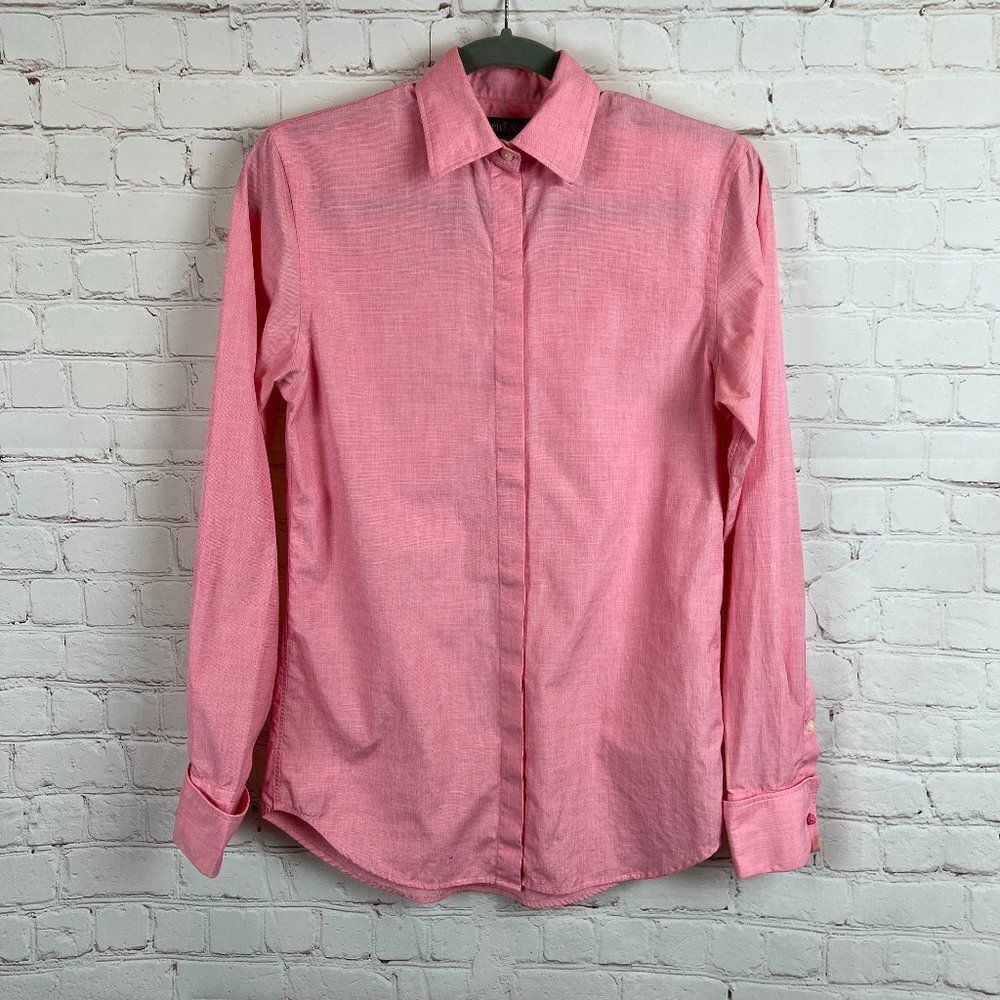 RALPH LAUREN Collection Classics cotton pink button down shirt top blouse size 2 - Picture 1 of 7